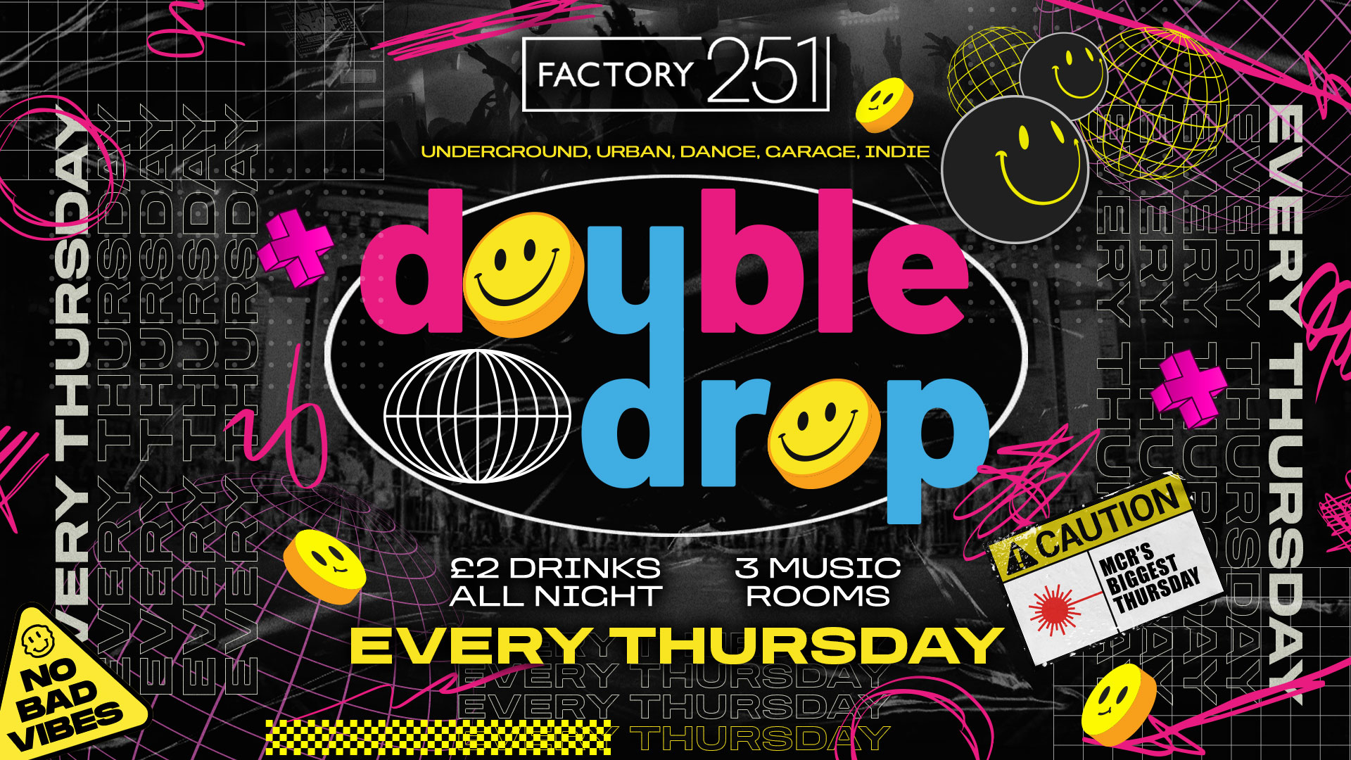 DOUBLE DROP ⚠️ FACTORY !! HUGE FRESHERS OPENING  🚧 MCR’S BIGGEST STUDENT THURSDAY 🔊 NEARLY SOLD OUT ‼️