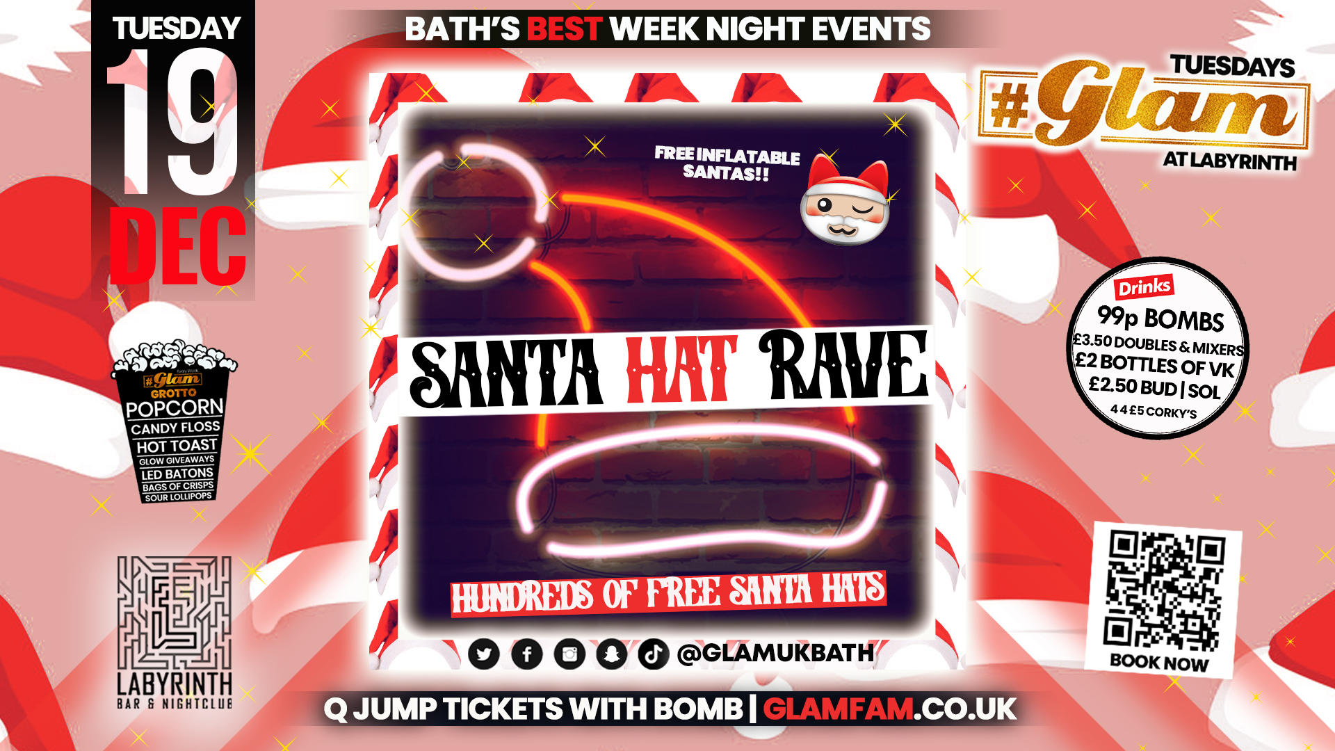 🎅🏼 TONIGHT 🎅🏼 Glam – Santa Hat Rave! 🎅 Bath’s Best Student Events!