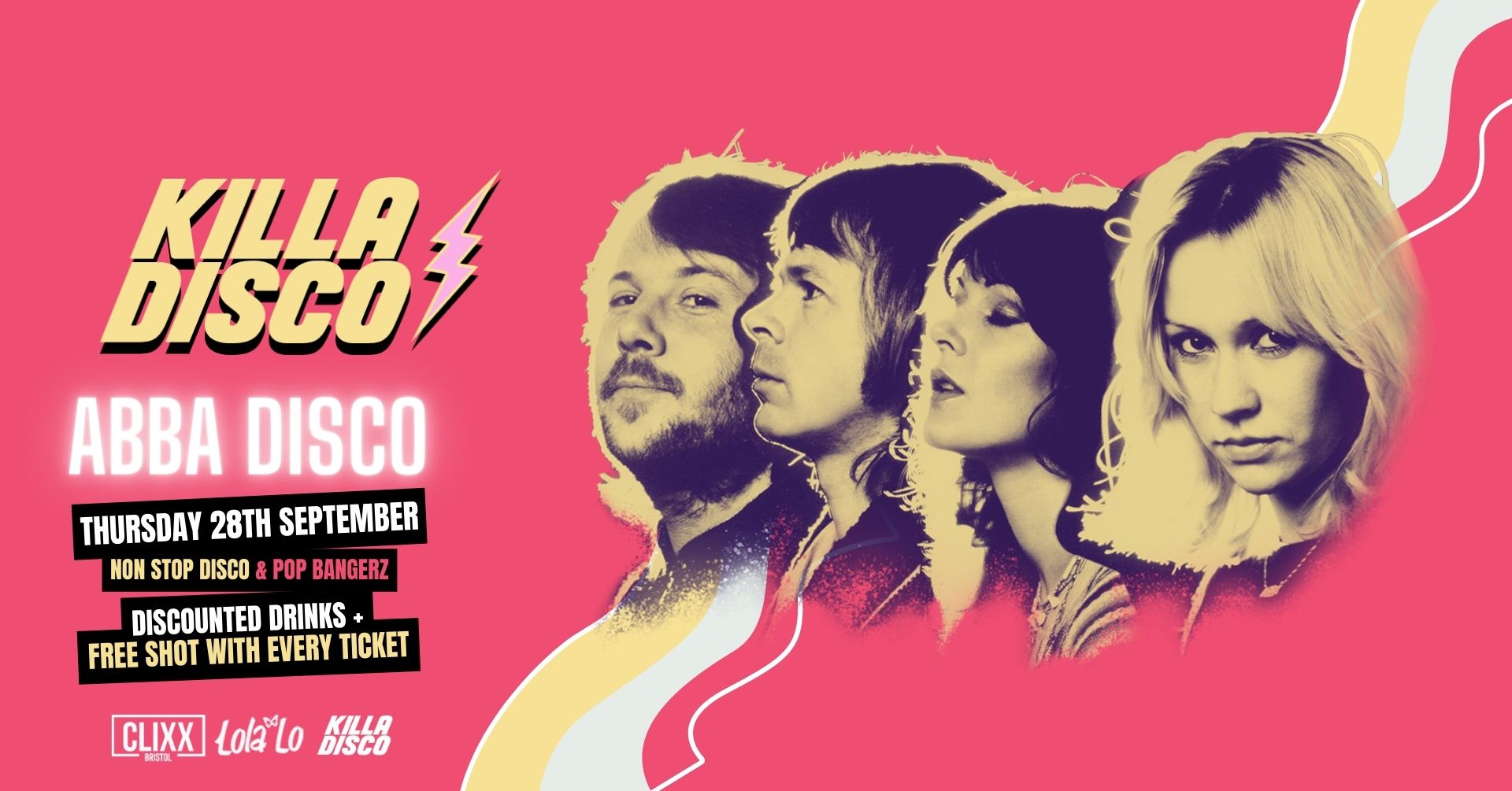 KILLA DISCO ⚡ ABBA DISCO – Killa Tunes + Killa Drinks / Free shot with every ticket 😋