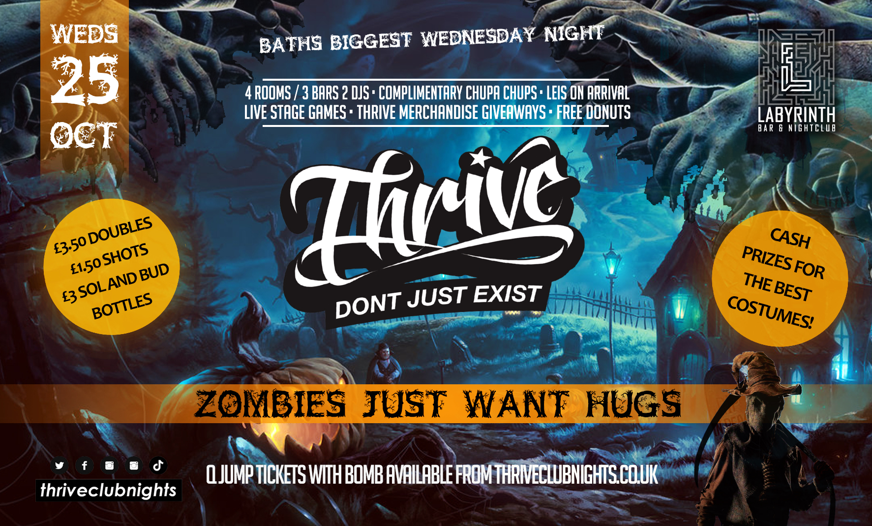 Thrive Wednesdays – HALLOWEEN – Bath’s Biggest Wednesday Night!