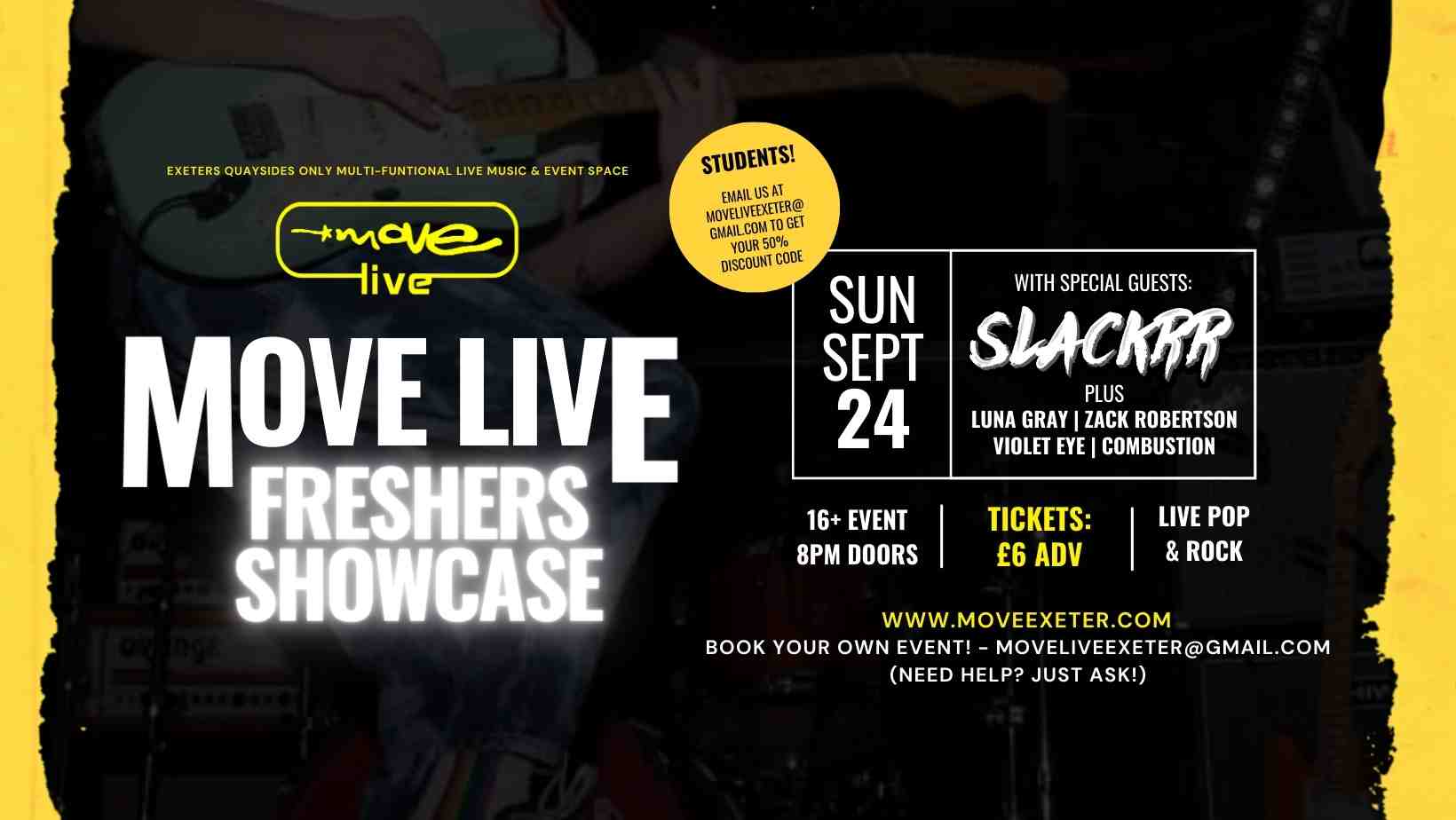 Move Live Freshers / Welcome Week Exeter Showcase