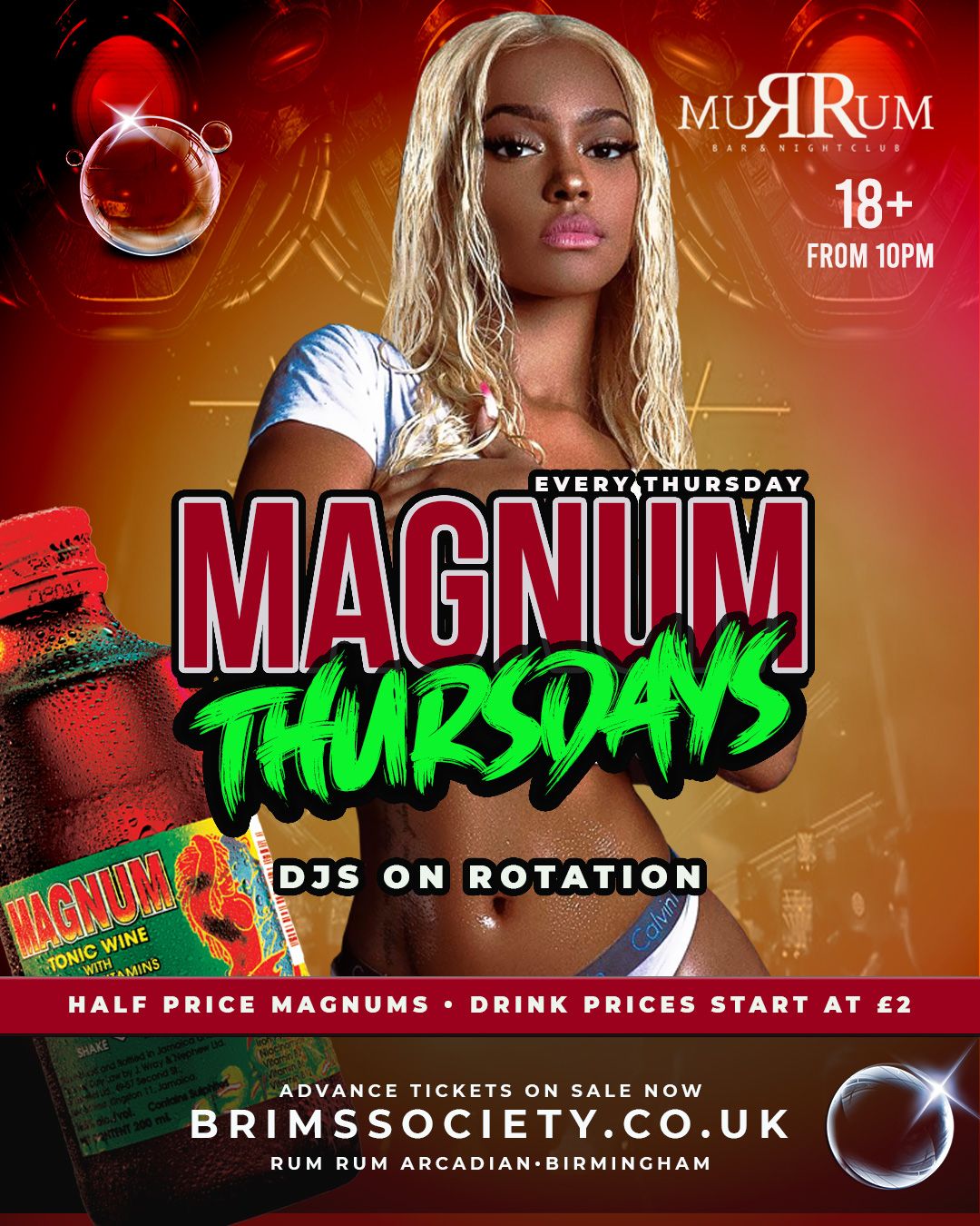 MAGNUM THURSDAY NEW STUDENT THURSDAY 🌸  IN ARCADIAN ** Drinks Offers ** £1 Entry + a FREE Drink