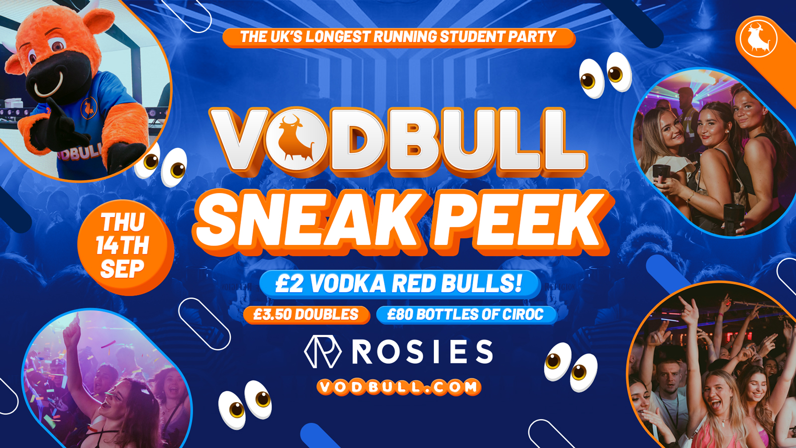 ⚠️[FINAL TIX]⚠️ 🧡Vodbull 👀 FRESHERS SNEAK PEEK 👀 at Rosies!!🌟 14/09 🧡