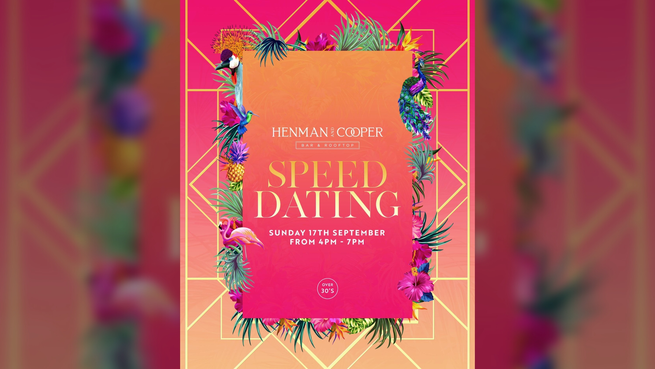 SPEED DATING at Henman & Cooper [SUNDAY – 17TH SEPTEMBER]