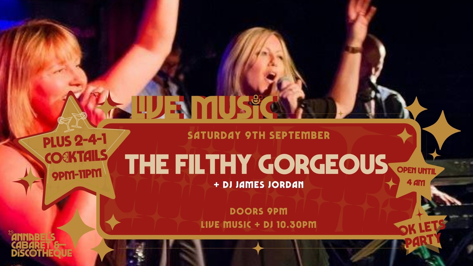 Live Music: THE FILTHY GORGEOUS // Annabel’s Cabaret & Discotheque
