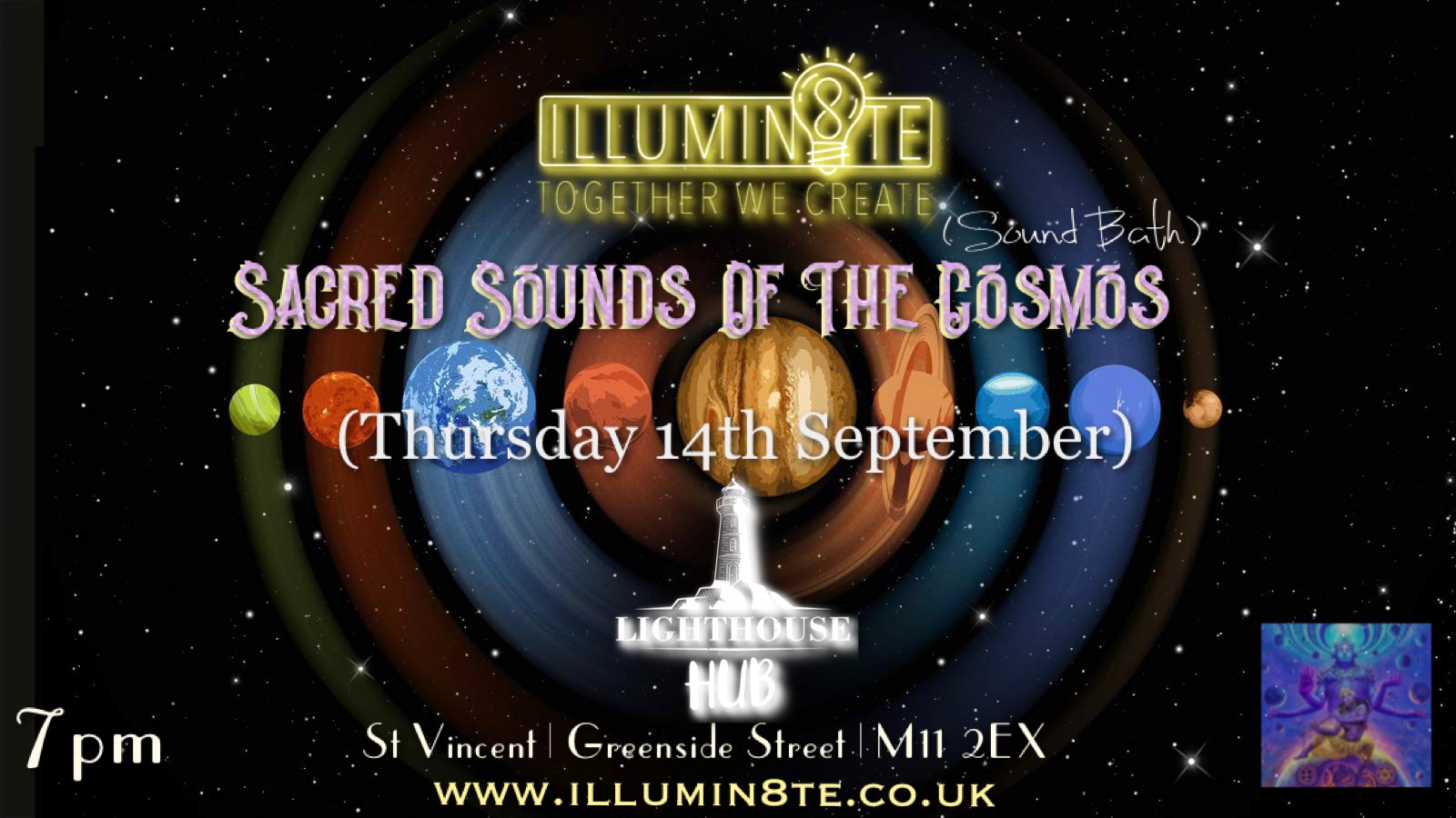 Illumin8te | Sacred Sounds Of The Cosmos | Sound Bath  (Thursday 14th September) @ THE LIGHTHOUSE 7pm