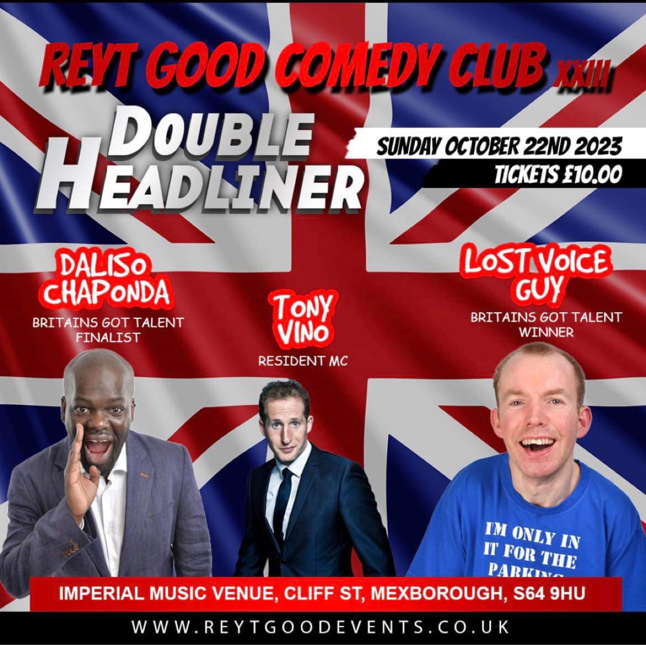 REYT GOOD COMEDY CLUB XXIII – Lost Voice Guy, Daliso Chaponda, Tony Vino