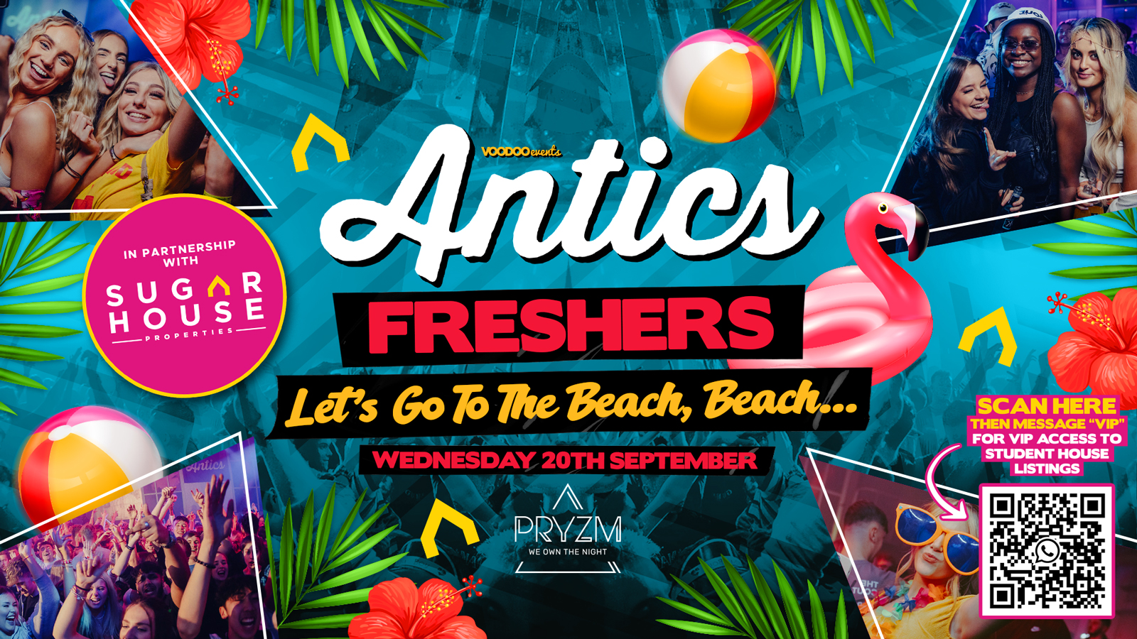 Antics at PRYZM Leeds  – Freshers Let’s Go To The Beach, Beach… – 20th September