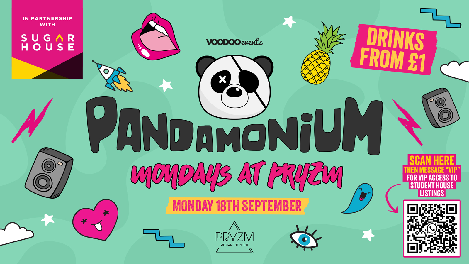 Pandamonium Mondays At PRYZM -Freshers Pt 1 – 18th September