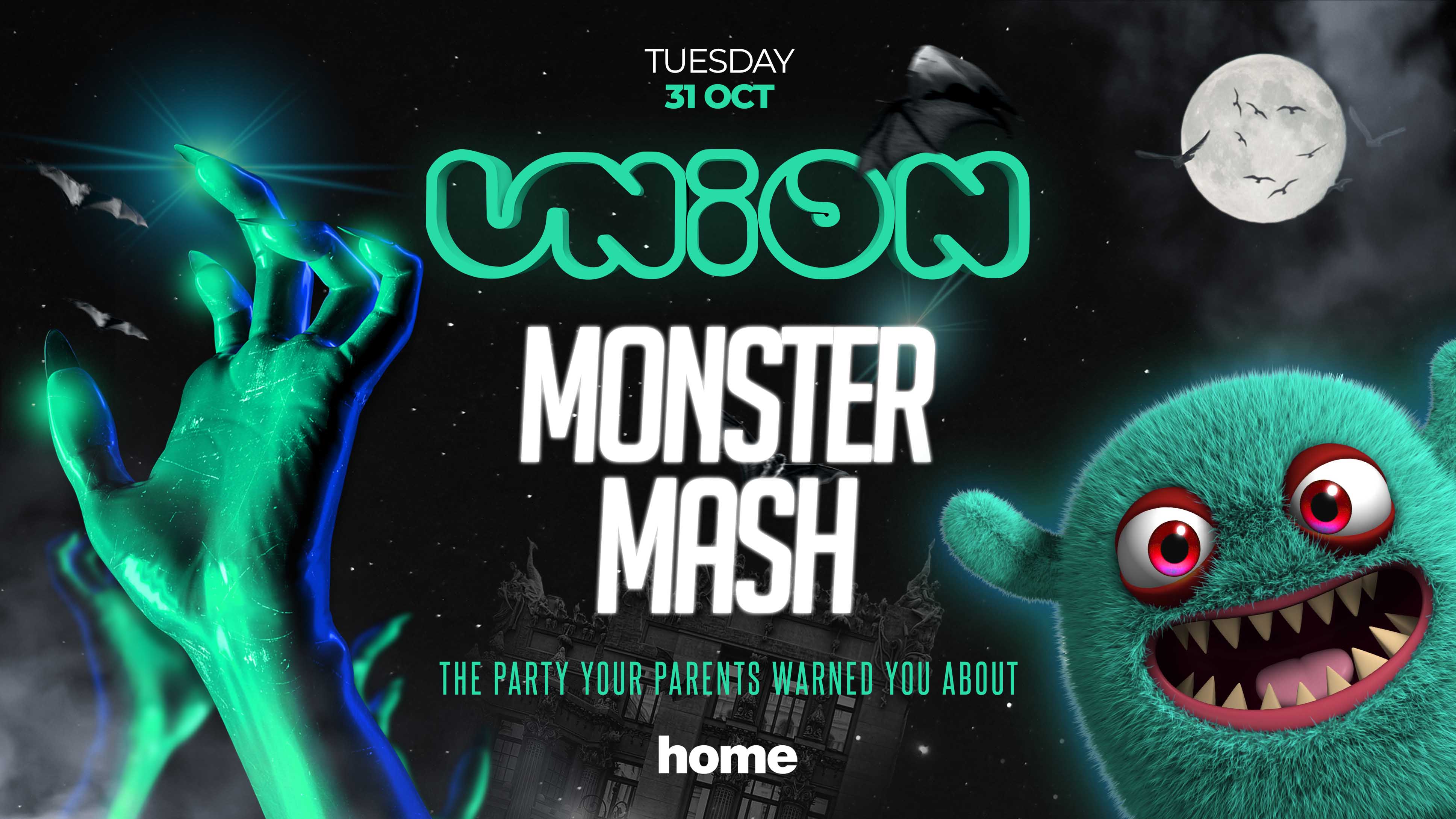 UNION TUESDAY’S 👻 HALLOWEEN – THE MONSTER MASH 👻 (SOLD OUT – LIMITED SPACES ON THE DOOR FROM 10PM)