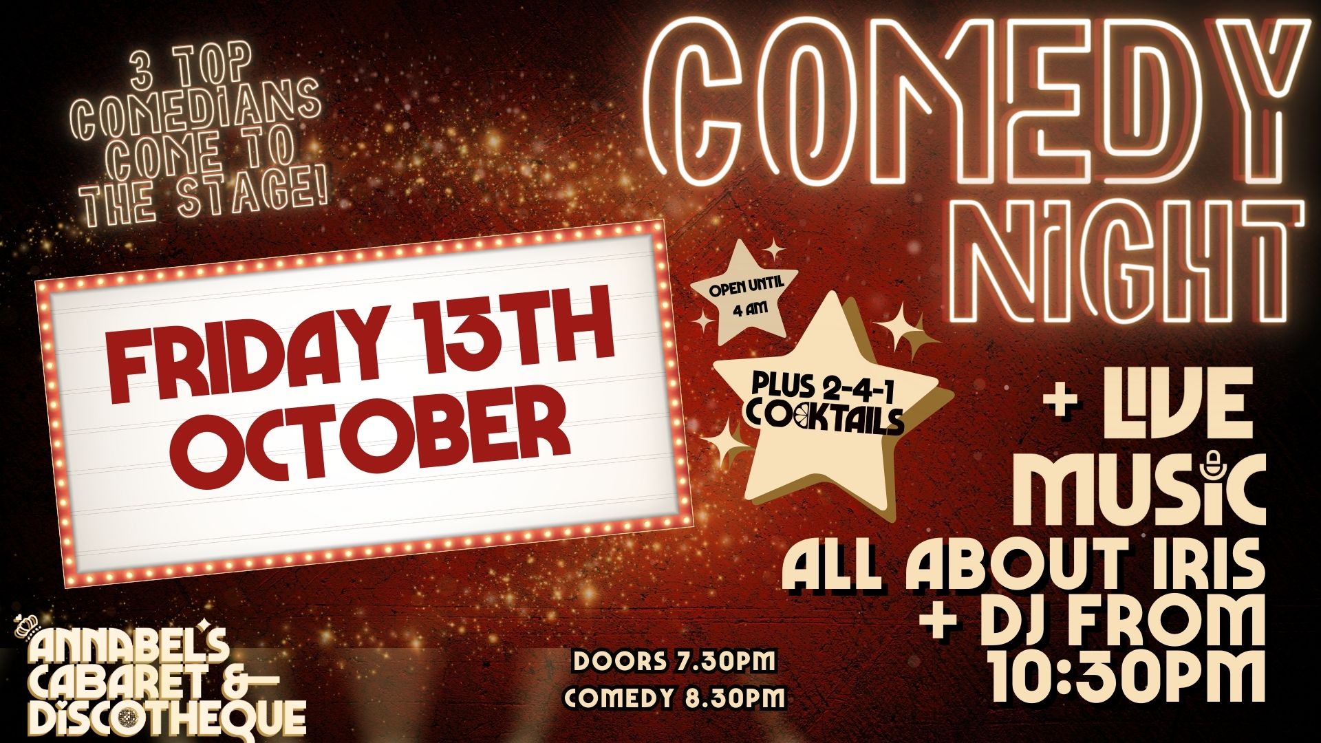 COMEDY NIGHT + Live Music: Ambandy // Annabel’s Cabaret & Discotheque