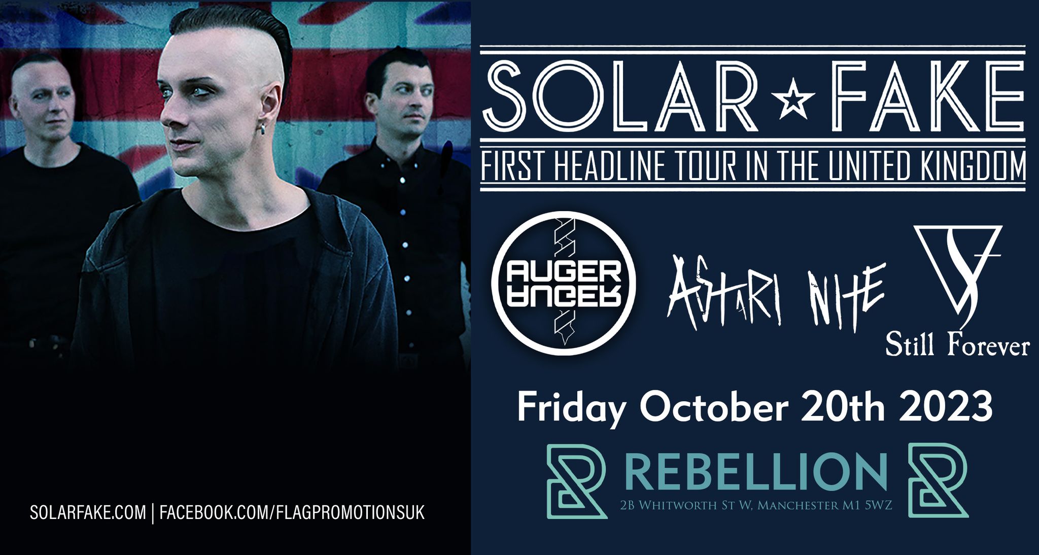 SOLAR FAKE 2023 UK TOUR – Manchester + Auger + Astari Nite & Still Forever