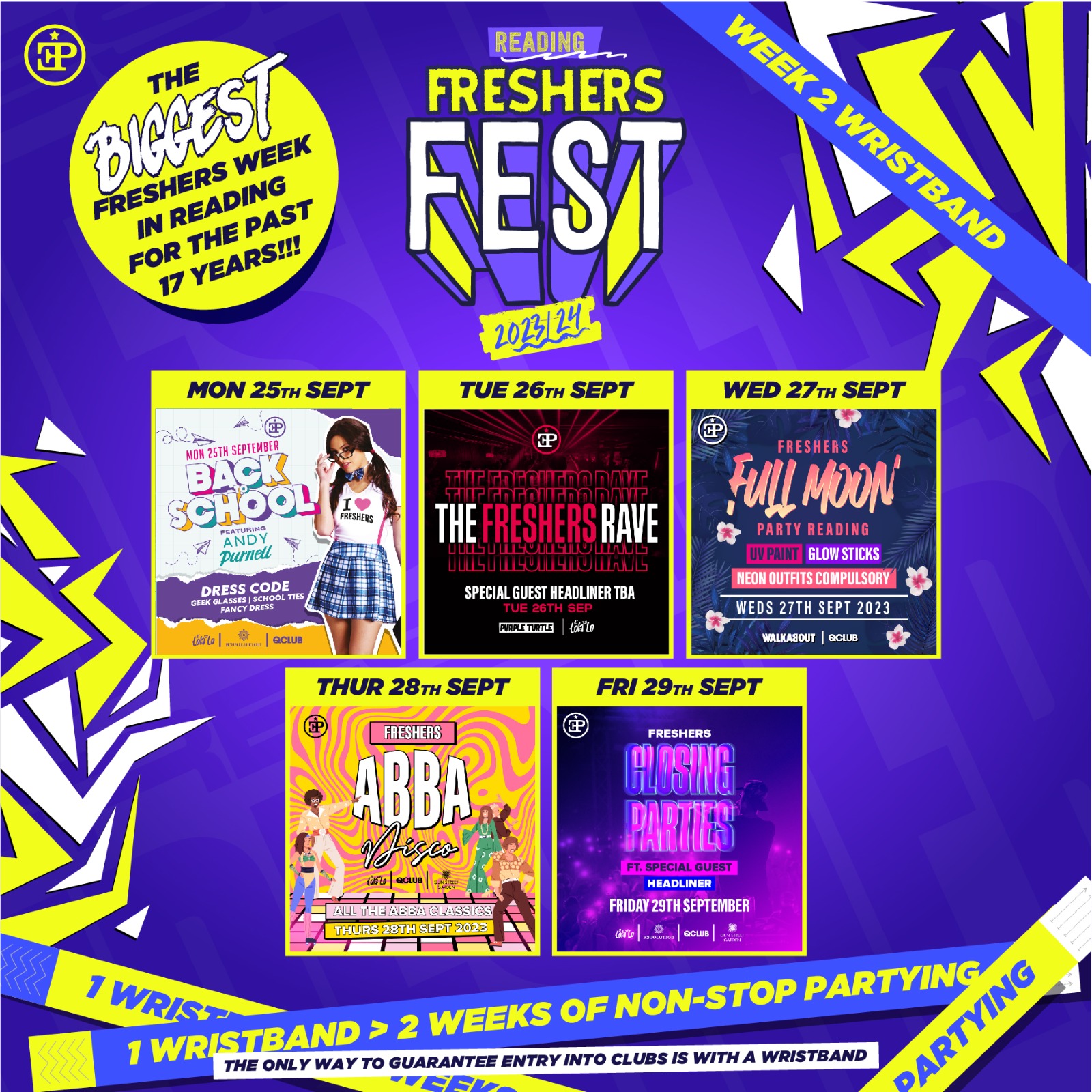 Freshers Fest 23/24 – Week 2 Wristband