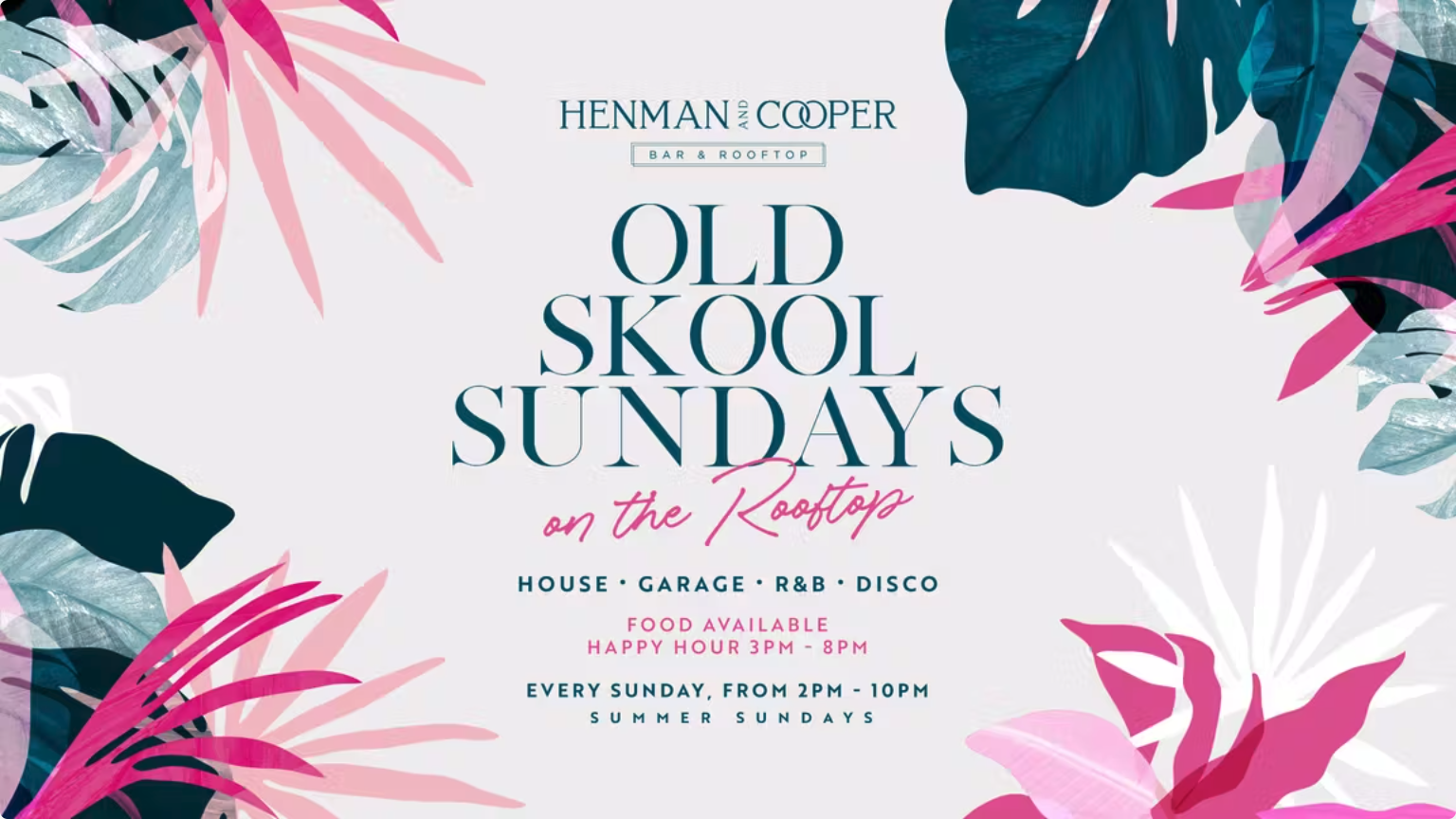 OLD SKOOL SUNDAY’S ON THE ROOFTOP – (FREE ENTRY)