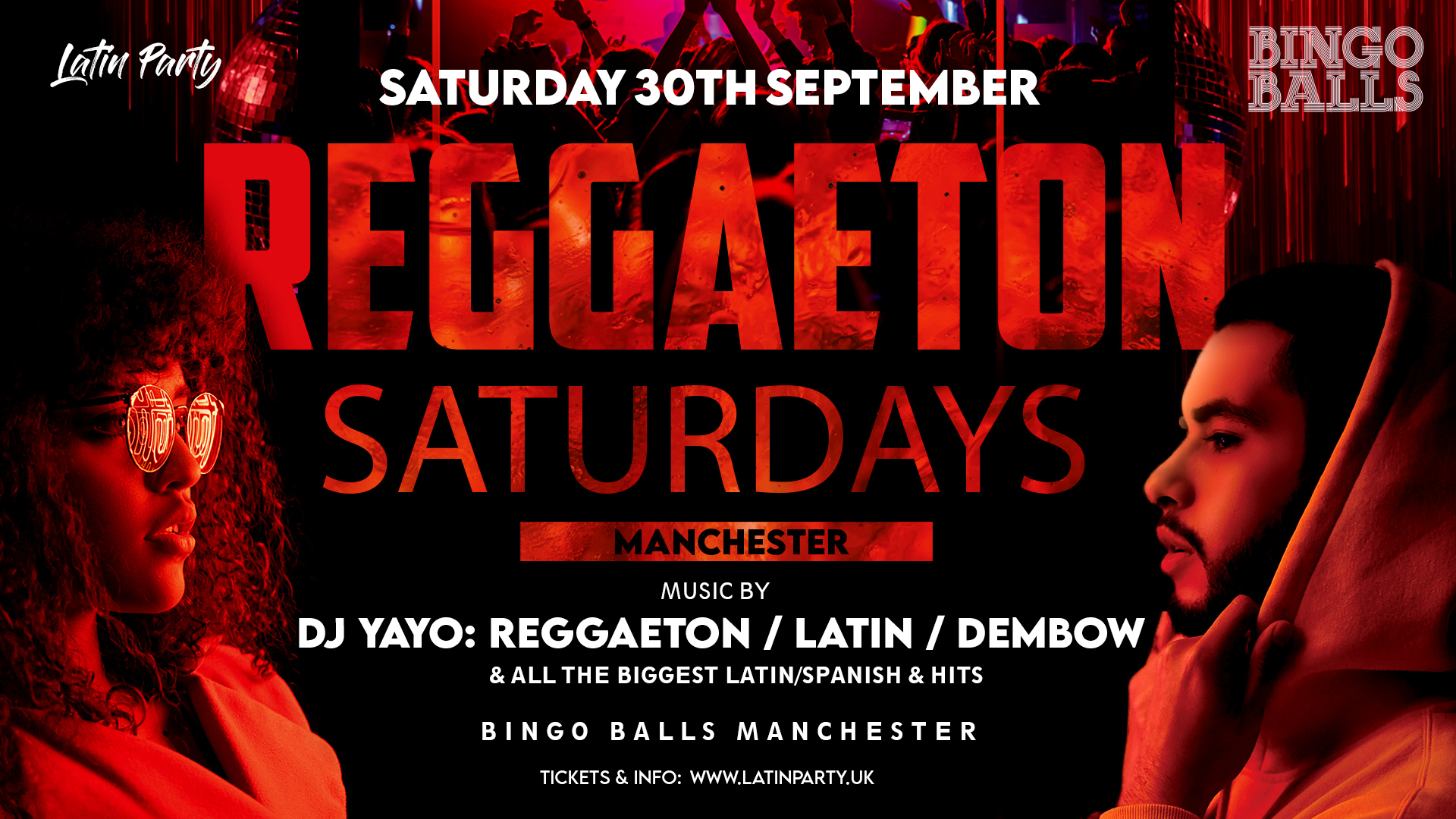 REGGAETON SATURDAYS – MANCHESTER (SAT 30TH SEPT)  BINGO BALLS
