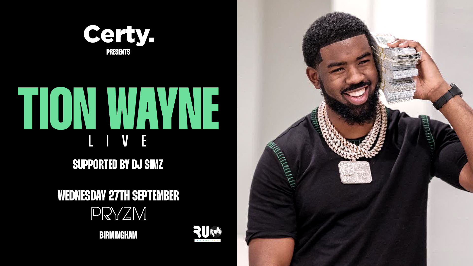 Certy presents TION WAYNE + DJ Simz – PRYZM [50 TICKETS LEFT!]