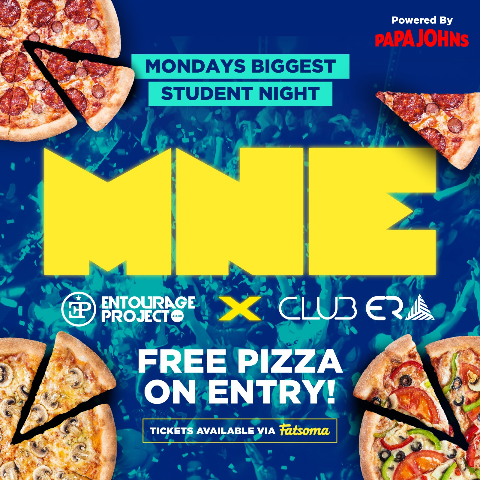 Welcome to MNE 💙💛  Papa Johns Takeover (Free Pizza On Entry) 🍕