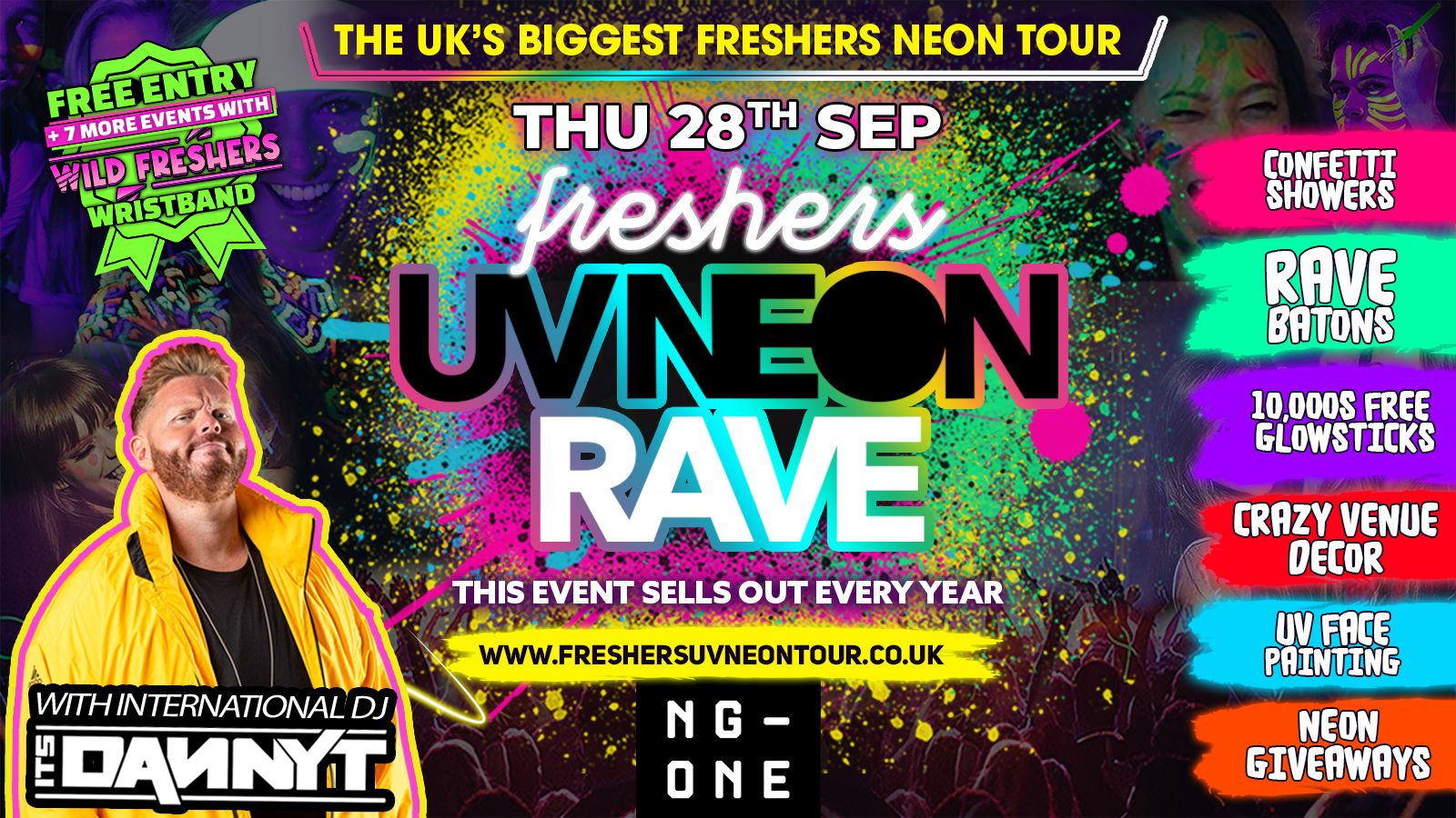 NOTTINGHAM FRESHERS UV NEON RAVE WITH DJ DANNY T 🎉 85% SOLD OUT 🚨 ...
