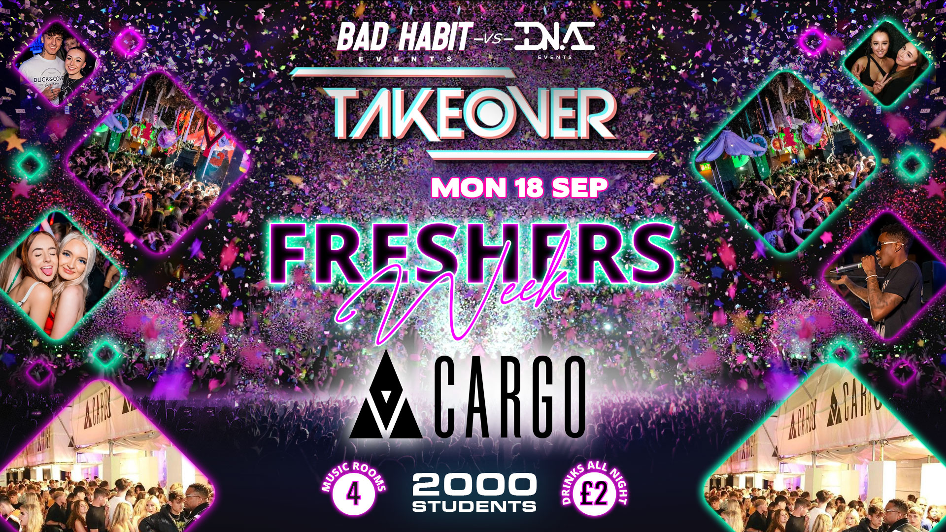 Freshers Monday 🙌 Takeover Cargo Dna Vs Bad Habit ⚡️ Final 50 Tickets ⚡️ £250 Doubles All 2191