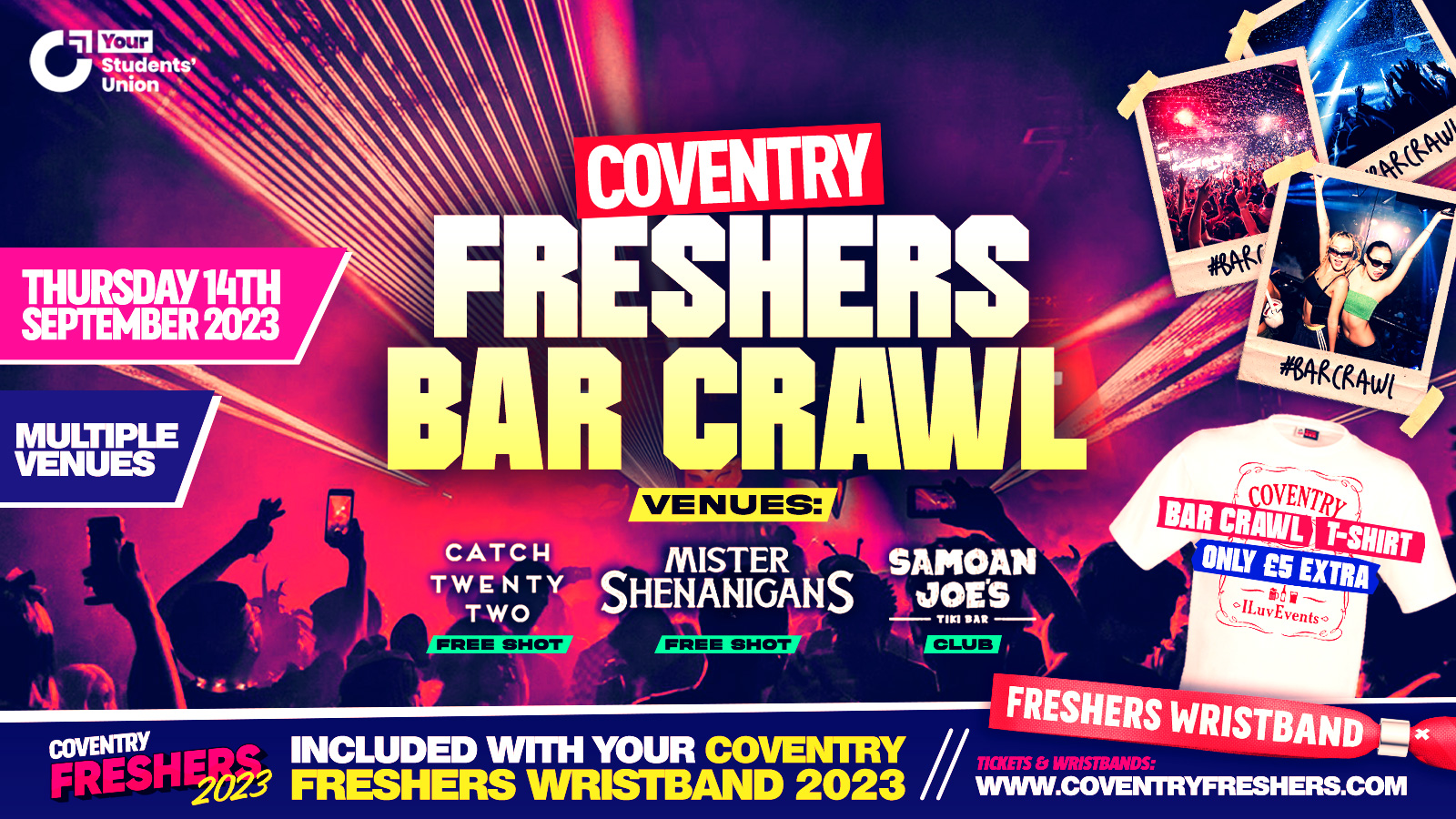 Coventry Freshers Bar Crawl | Official Coventry Freshers 2023