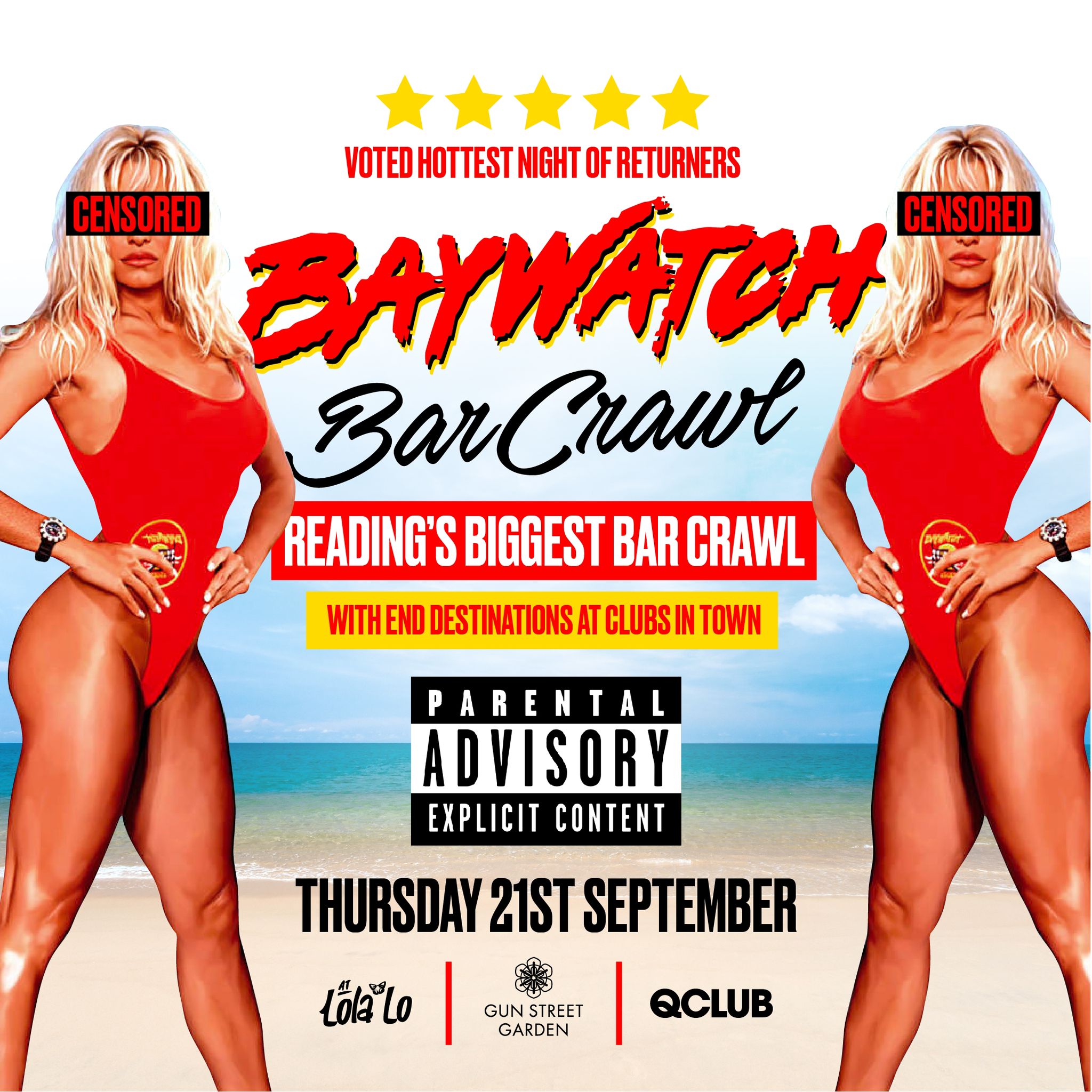 Bay Watch Bar Crawl – @ Club Era Thursday 21st September